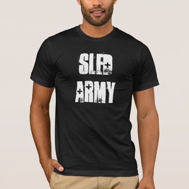 Camiseta "Camiseta de Sledders.com del negro del ejército (Anverso)