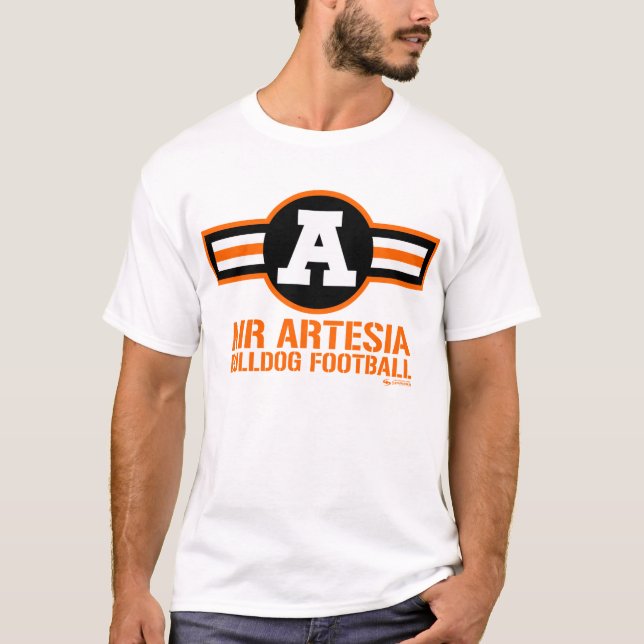 Camiseta "Camiseta del fútbol del bulldog de Artesia del (Anverso)