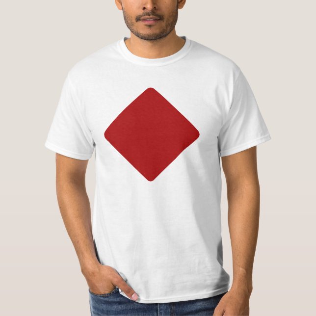 Camiseta Camiseta, Diamante Rojo, Símbolo de cartas de jueg (Anverso)