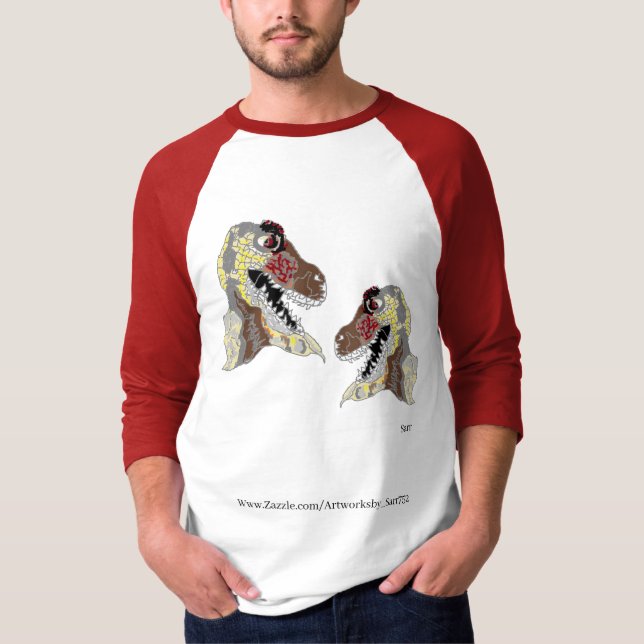Camiseta Camiseta: Dinosaurios abren la boca (Anverso)