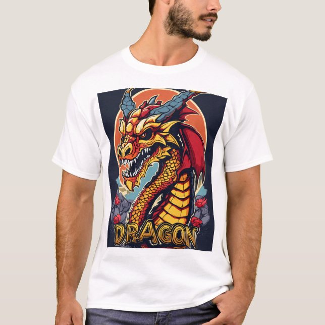 Camiseta "Camiseta Dragón masculina - majestuosa respiració (Anverso)