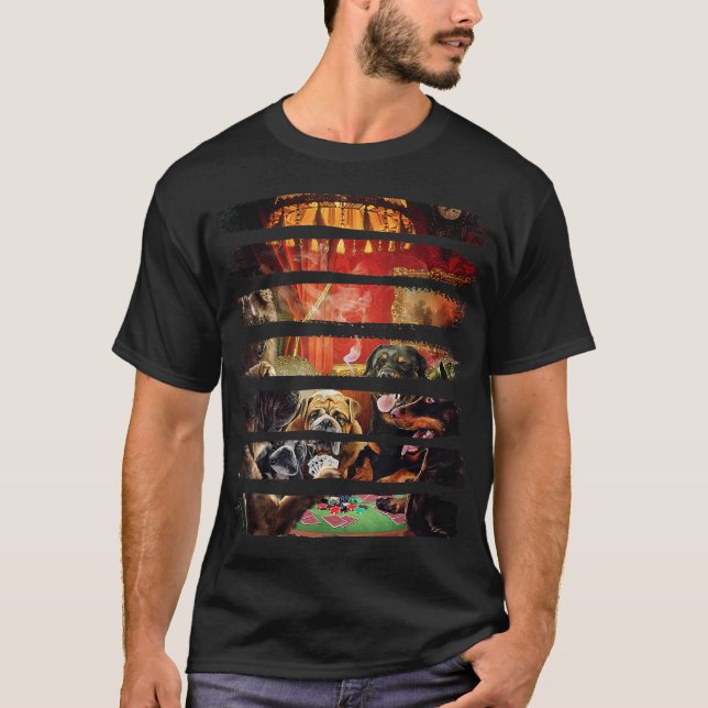 Camiseta Camiseta, escena de juego de perros, jugar al póqu (Anverso)