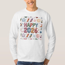 Camiseta-Feliz Año Nuevo 2026 Familia a Juego