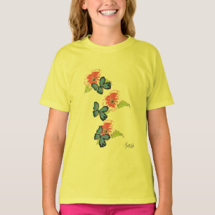 Camiseta Camiseta: flores silvestres y mariposas