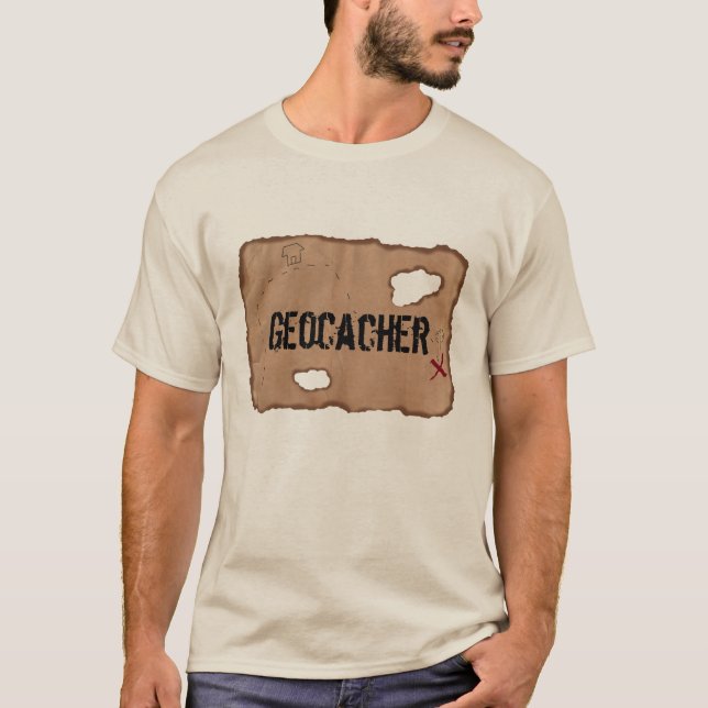 Camiseta Camiseta: Geocacher (Mapa del tesoro). Arena (Anverso)