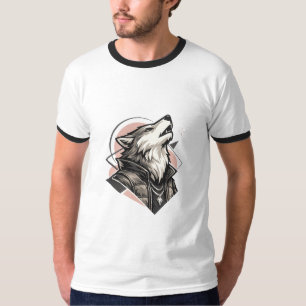 Camiseta "Camiseta Geométrica de Lobo Majestuoso"
