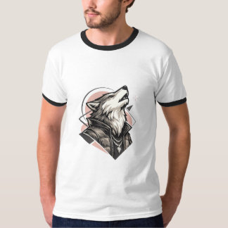 Camiseta "Camiseta Geométrica de Lobo Majestuoso"