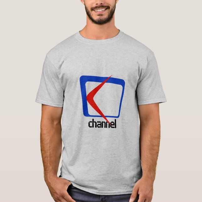 Camiseta "Camiseta gráfica de canal con diseño azul y rojo" (Anverso)