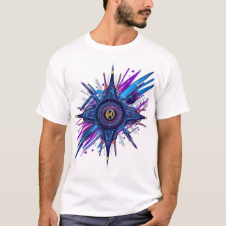 Camiseta "Camiseta Gráfica de Compás Geométrico Abstracto M