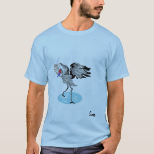 Camiseta Camiseta, grúa de pájaro