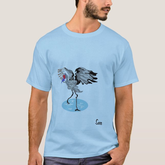 Camiseta Camiseta, grúa de pájaro (Anverso)
