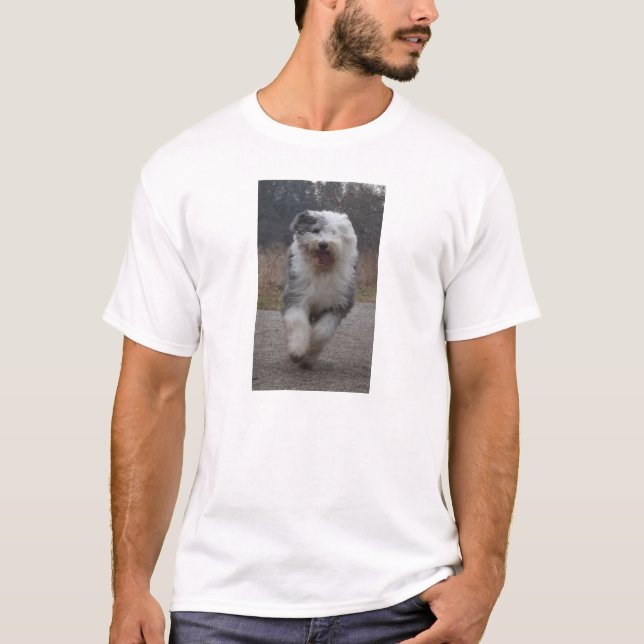 Camiseta ¡Camiseta inglesa vieja del perro pastor - (Anverso)
