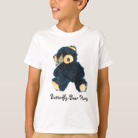 Camiseta-mariposa negra de peluche para niños