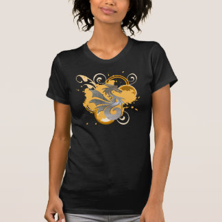 Camiseta Camiseta-miel apenada tatuaje gráfico de plata del