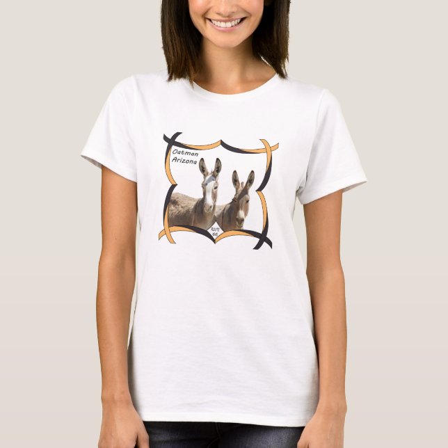 Camiseta Camiseta, mujeres, burros, Oatman, Arizona (Anverso)