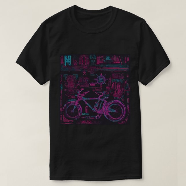Camiseta Camiseta, negra, bicicleta (Diseño del anverso)
