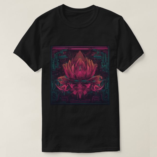 Camiseta Camiseta, negra, Lotus (Diseño del anverso)