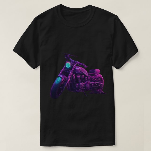 Camiseta Camiseta, negra, motocicleta (Diseño del anverso)