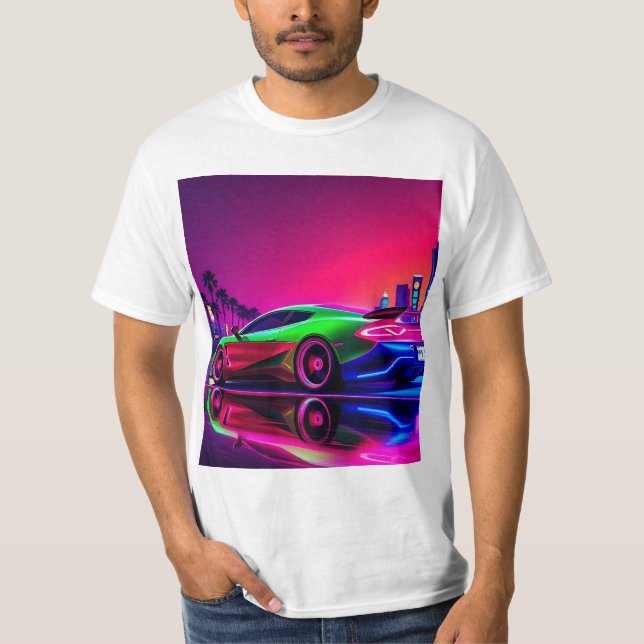 Camiseta **Camiseta Neon Racer - Deportes retro-futuristas  (Anverso)