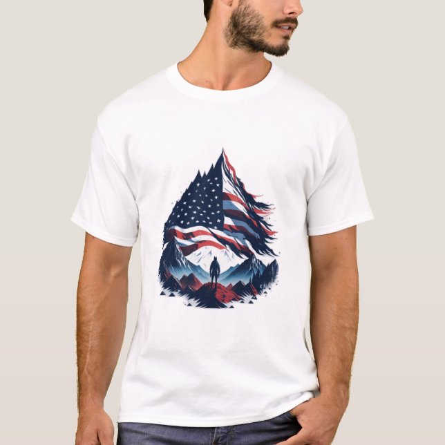 Camiseta camiseta: papel tapiz de un soldado americano, ban (Anverso)