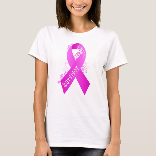Camiseta Camiseta-T para sobreviviente de cáncer de mama (Anverso)