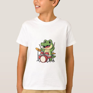 Camiseta CamisetaCaimán Baterista Rockero Niños