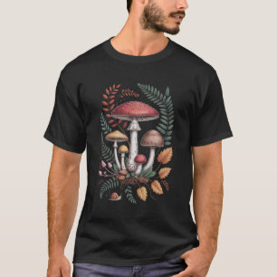 Camiseta CamisetaCottagecore Otoño Bosque Hongos y S