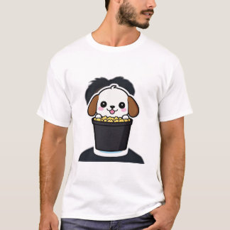 Camiseta CamisetaLindo perro de dibujos animados sentado en