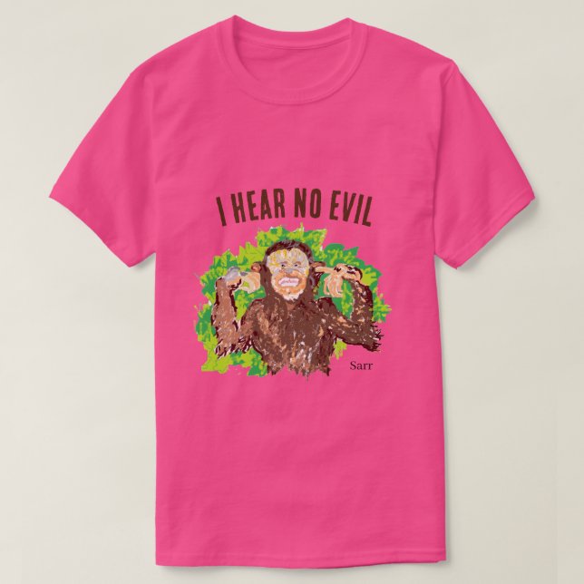 Camiseta Camisetas: No escucho maldad (Diseño del anverso)