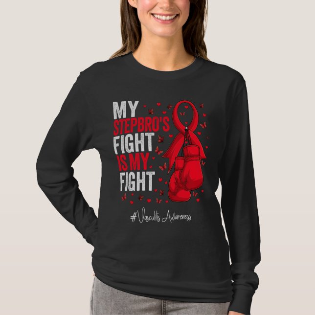 Camiseta Camisón de la Cinta Roja Hermano Vasculitis Concie (Anverso)