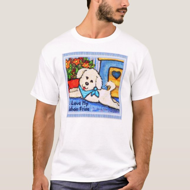 Camiseta Camisón del amor del perro de Bichon (Anverso)