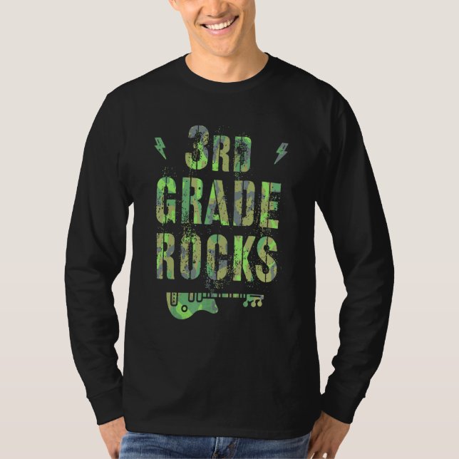 Camiseta Camo 3rd Grade Rocks Camp Teacher Squad Third Grad (Anverso)
