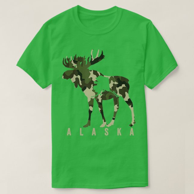 Camiseta Camo Alaska Moose cazando Alaska Moose (Diseño del anverso)