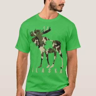 Camiseta Camo Alaska Moose cazando Alaska Moose