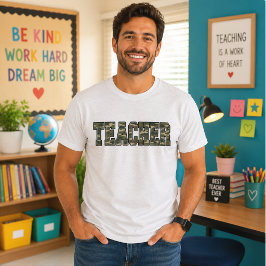 Camiseta Camo Audaz Letras Universitarias Verdes Militares