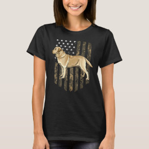 Camiseta Camo Bandera Americana Amarillo Labrador Recuperad