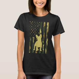 Camiseta Camo Bandera de Estados Unidos Bulldog francés Fre