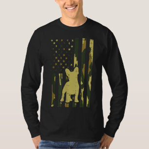 Camiseta Camo Bandera de Estados Unidos Bulldog francés Fre
