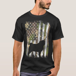 Camiseta Camo Bandera Estadounidense Pug Mascota animal cos