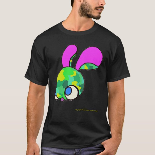 Camiseta Camo Bunny en un negro (Anverso)