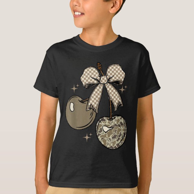 Camiseta Camo Checkered Cherry Bow, Hunting,checkered Patte (Anverso)