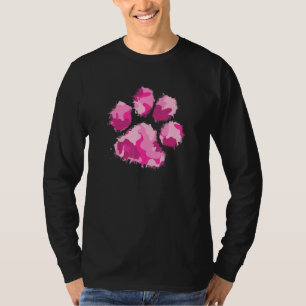 Camiseta Camo de aprecio militar rosa de la hoja de papel d