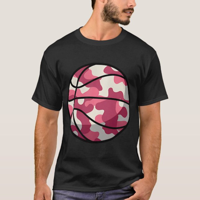 Camiseta Camo de baloncesto rosa - Baloncesto de camuflaje  (Anverso)