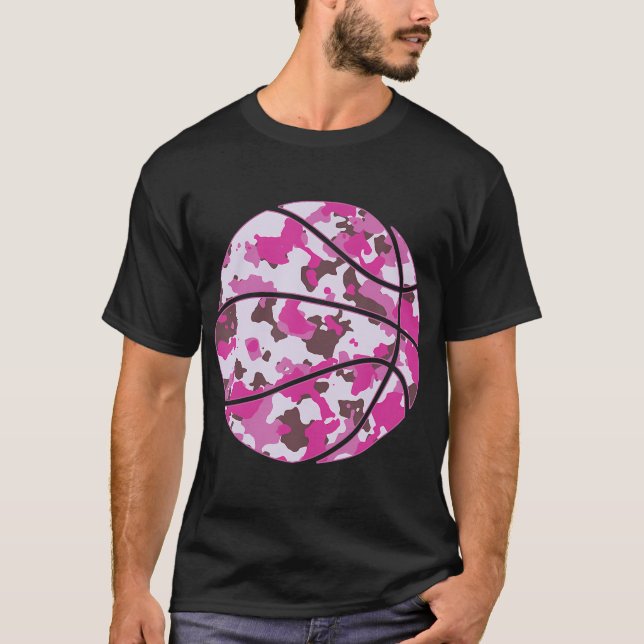 Camiseta Camo de baloncesto rosa - Baloncesto de camuflaje  (Anverso)