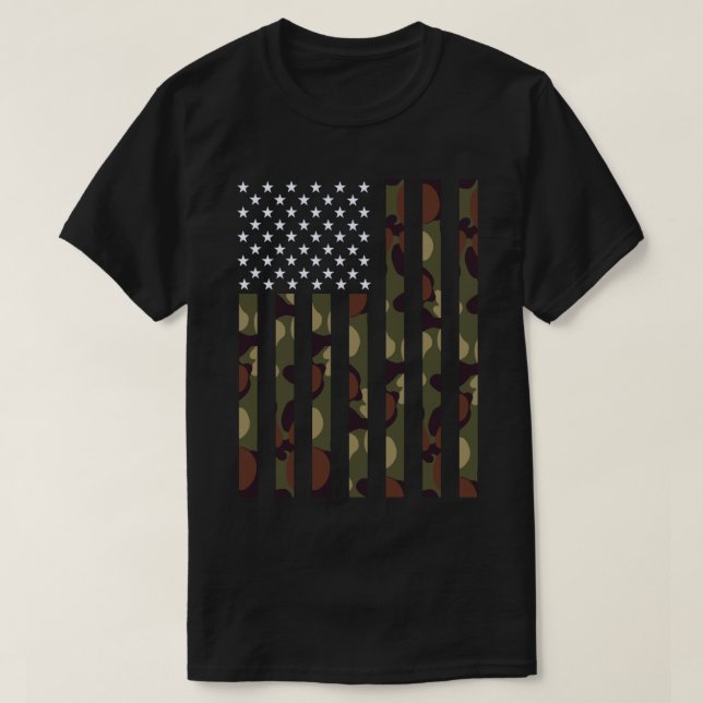 Camiseta Camo de bandera militar de Estados Unidos (Diseño del anverso)