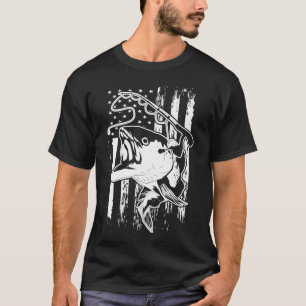 Camiseta Camo de pesca bandera americana lubina