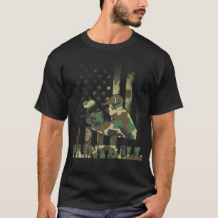 Camiseta Camo Paintball Jugador Bandera Americana Ejército