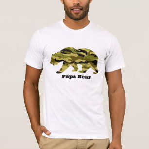 Camiseta Camo Papa Oso - Tee de papá militar para padre