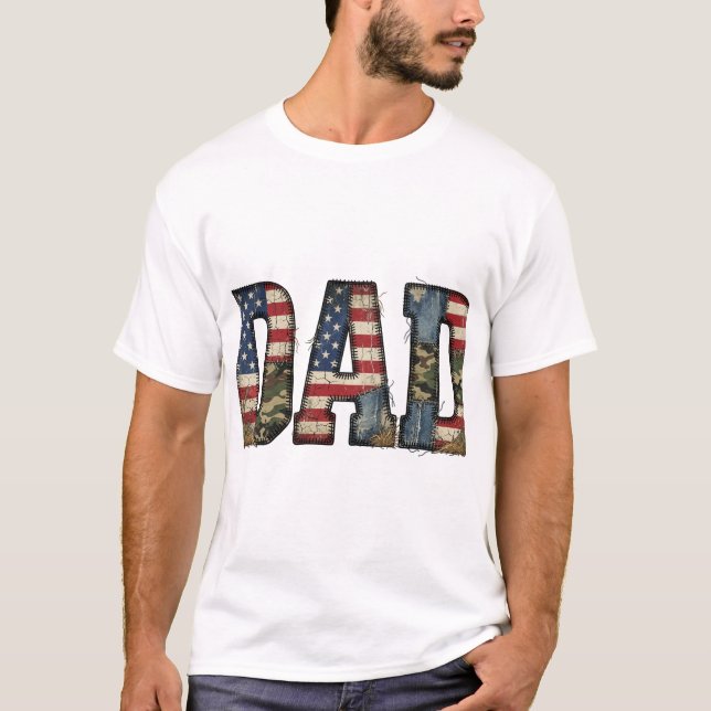 Camiseta Camo Patriótico de Papá (Anverso)