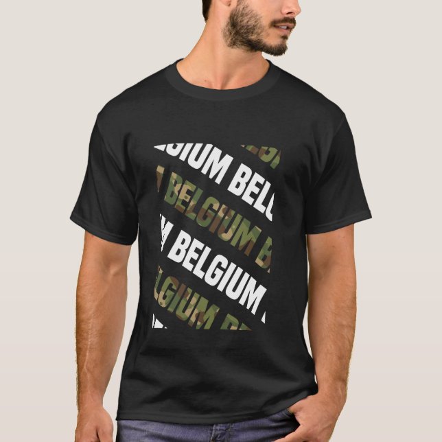 Camiseta Camo Pattern Green Camouflage de Bélgica (Anverso)